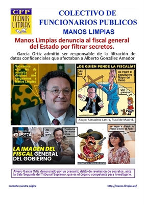 MANOS LIMPIAS DENUNCIÓ AL FISCAL GENERAL DEL ESTADO POR REVE