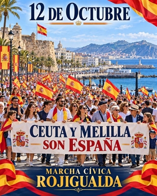 12 DE OCTUBRE EN CEUTA, MARCHA CÍVICA «ROJIGUALDA» ¿Y SI CEL