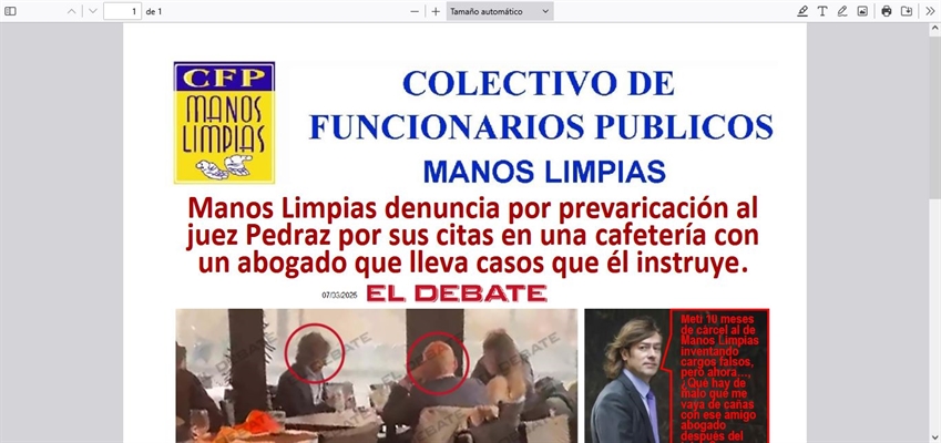DENUNCIA CONTRA EL JUEZ DE LA AUDIENCIA NACIONAL, SANTIAGO P